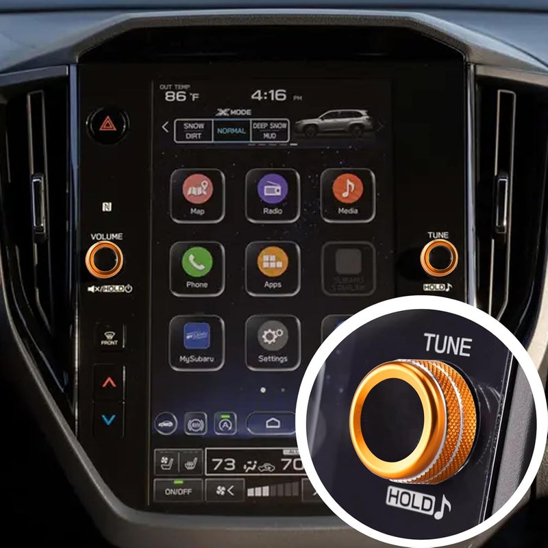 HDUFC 5pcs for Subaru Crosstrek/Impreza 2024 2025, Forester 2025, Legacy Outback 2020-2025, WRX, Ascent Volume Adjustment Knob, Mirror Knob Cover, Start Button Cover/Ring (Orange) - Image 4